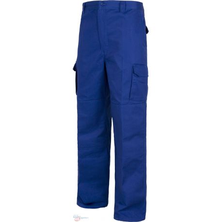 Pantalón elástico multibolsillos reforzado azul