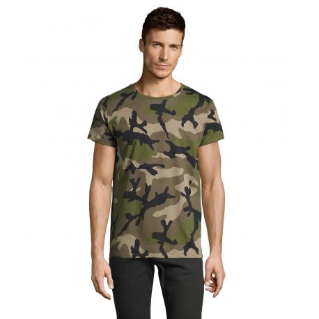 Camiseta Hombre Estampado Camuflaje SOLS CAMO MEN